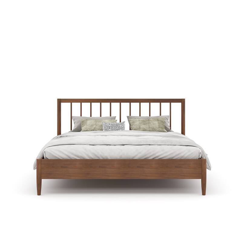 Rye Studio Santos Modern Slatted Wood Headboard Platform Bed
