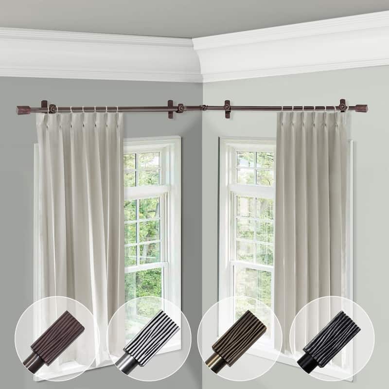 Handcrafted Curtain Rods & Hardware - Antique Brass, Steel, Resin - 360 Rotation Finials - M