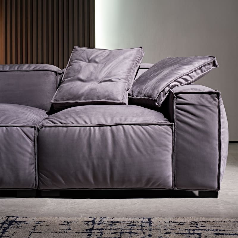 110'' Square Sofa Masha Velvet with Four-seater for Living Room Sofa-bed