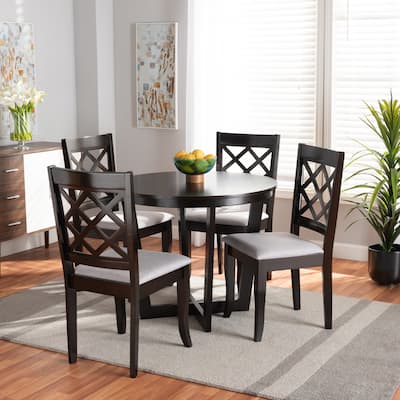 Selby Modern Fabric and Wood 5-Piece Dining Set