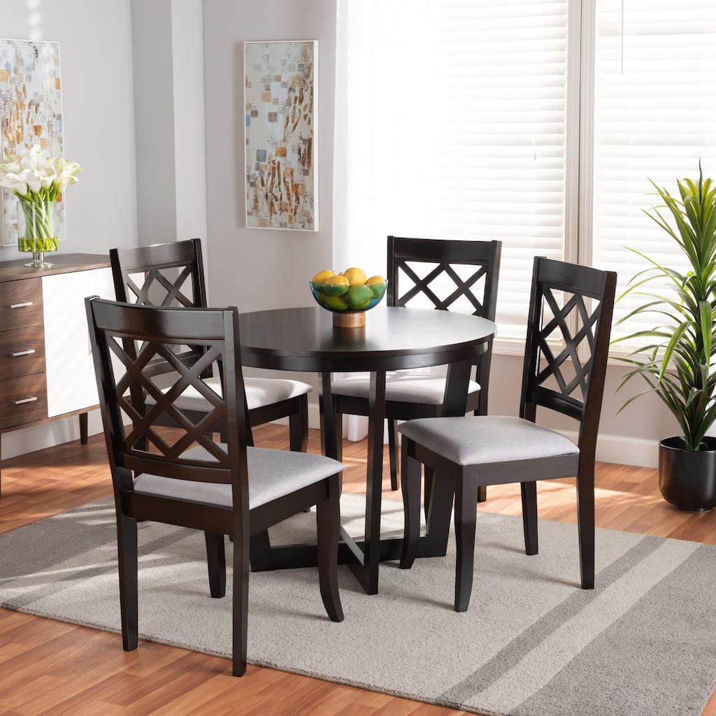 Selby Modern Fabric and Wood 5-Piece Dining Set