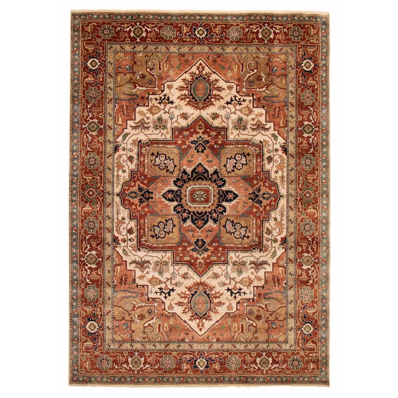 ECARPETGALLERY Hand-knotted Jules Sultane Ivory Wool Rug - 9'3 x 13'4 - Ivory - 9'3 x 13'4