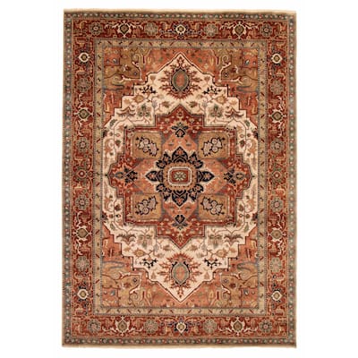 ECARPETGALLERY Hand-knotted Jules Sultane Ivory Wool Rug - 9'3 x 13'4