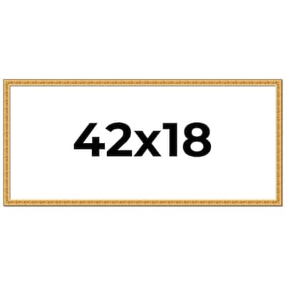 42x18 Frame Gold Real Wood Picture Frame Width 1 inches | Interior