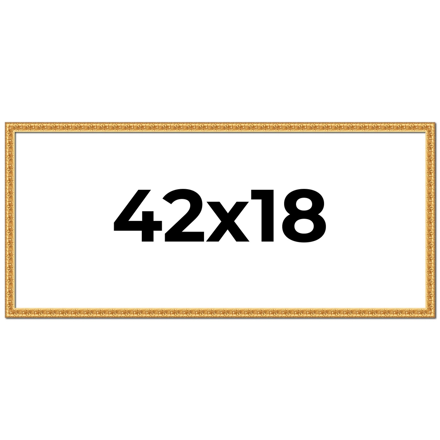 42x18 Frame Gold Real Wood Picture Frame Width 1 inches | Interior