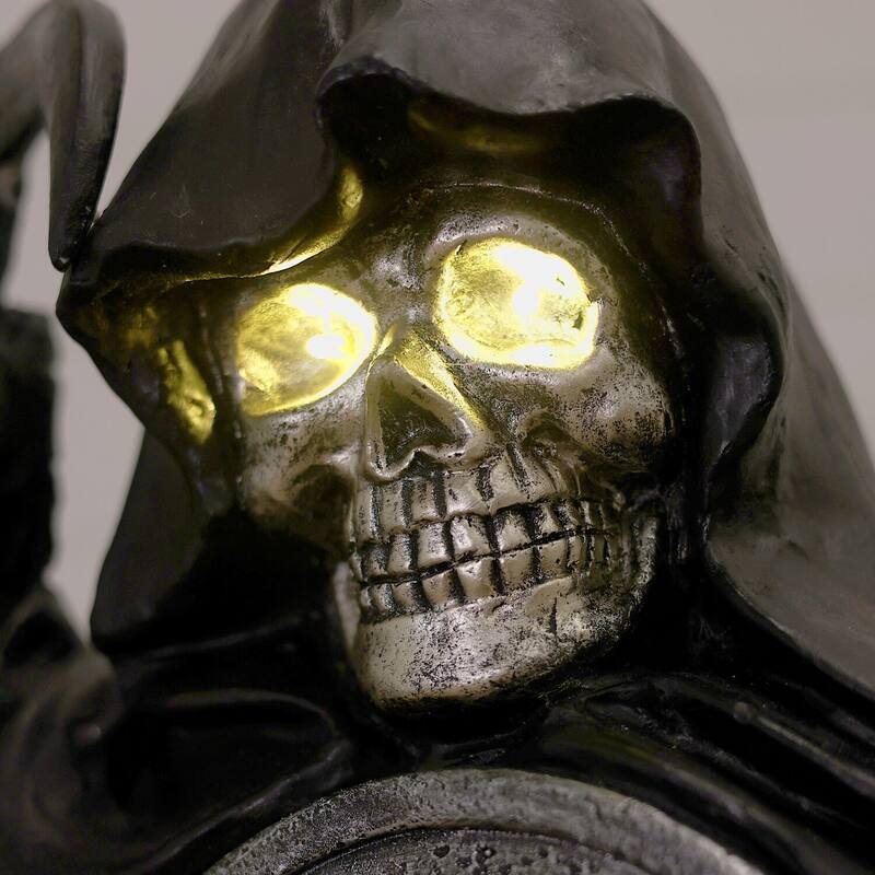 Haunted Hill Farm 39-in. Grim Reaper Holding Sickle Statue with LED Eyes