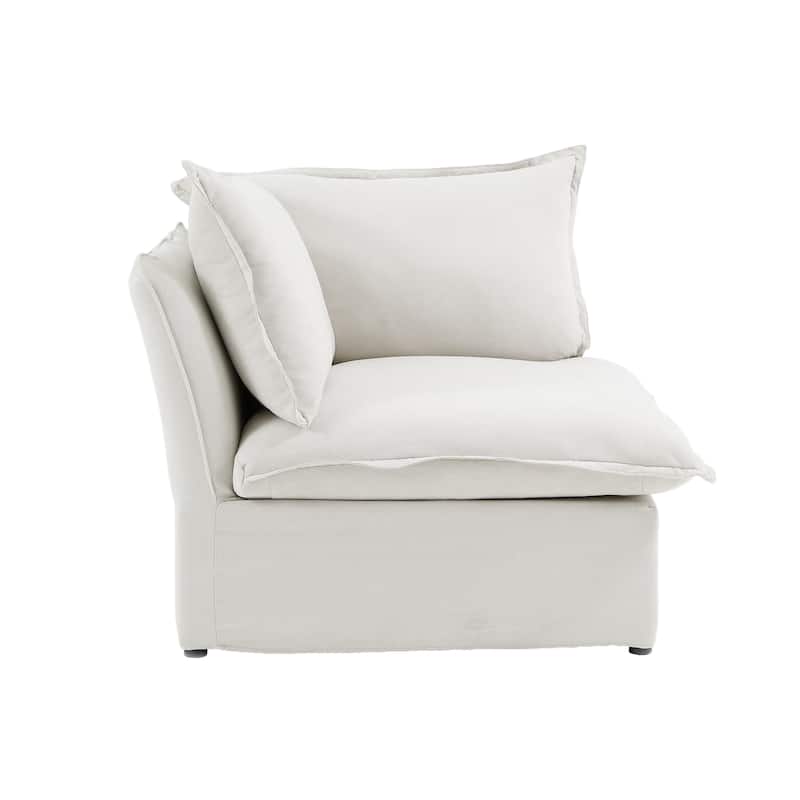 123'' Upholstered Sectional Sofa Minimalist Velvet Couch