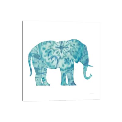 iCanvas "Boho Teal Elephant I" by Danhui Nai Canvas Print