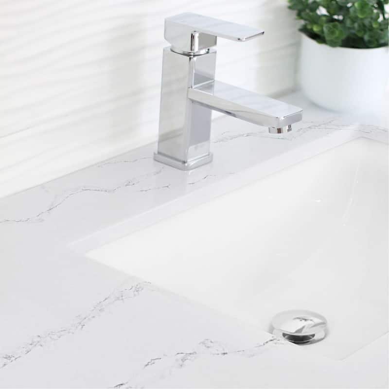 STYLISH Porcelain Rectangular 21 inches Undermount Ceramic Bathroom Sink with Overflow