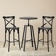 preview thumbnail 24 of 60, Glitzhome Industrial Modern Adjustable Bar Table Rustic Steel 3-Piece Pub Sets