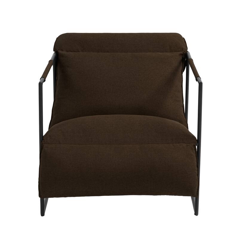 Metal Sling Accent Chairs Armchair with Adjustable Headrest Set of 2