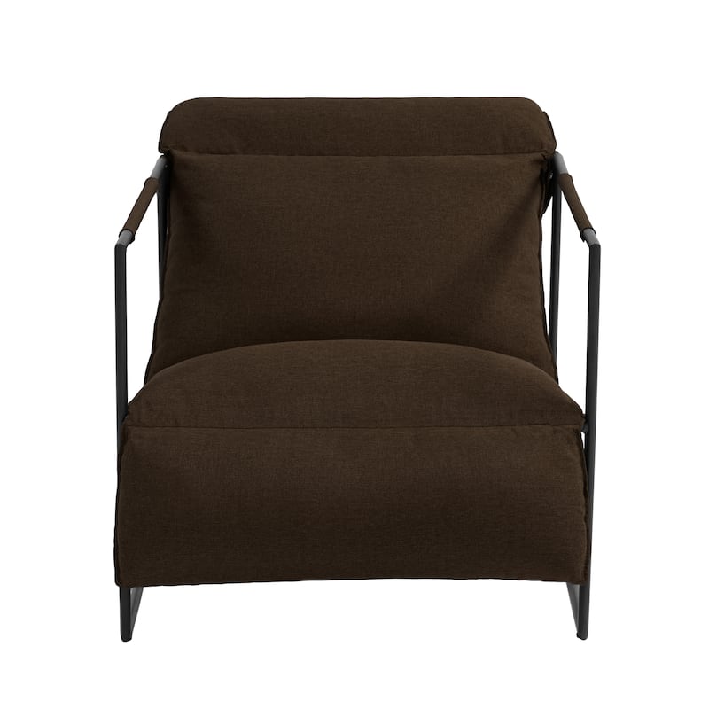 Metal Sling Accent Chair Armchair with Adjustable Headrest
