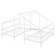preview thumbnail 12 of 10, Metal Double Twin Size Triangular House Beds with Built-in Table