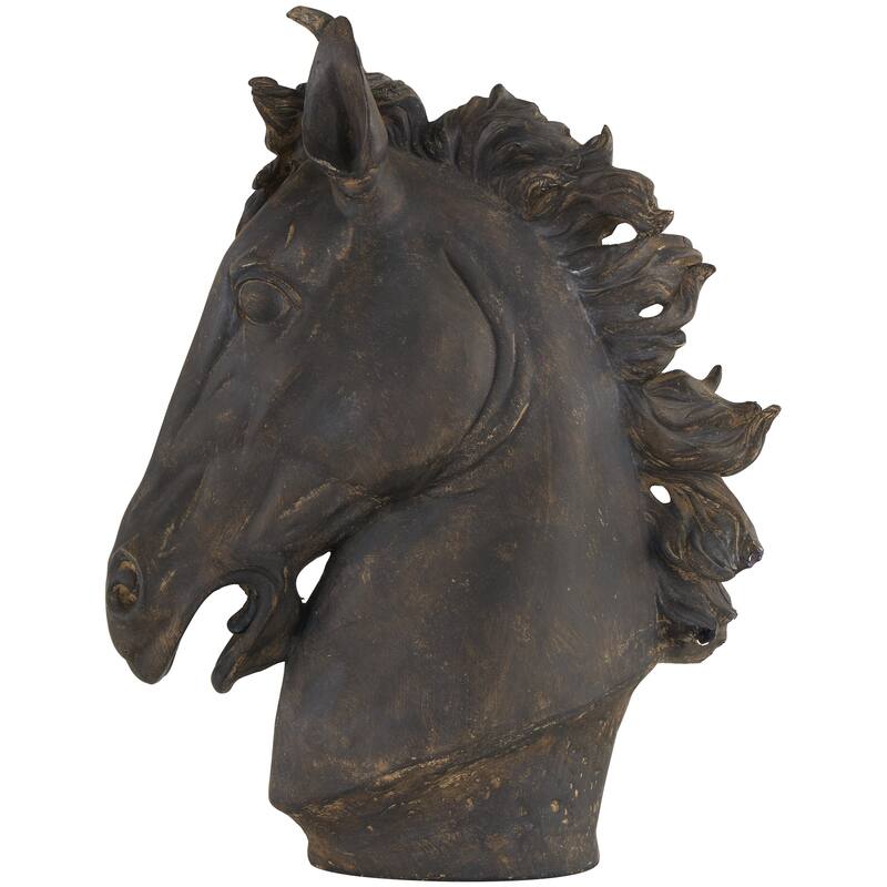 Brown Polystone Horse Decorative Sculpture