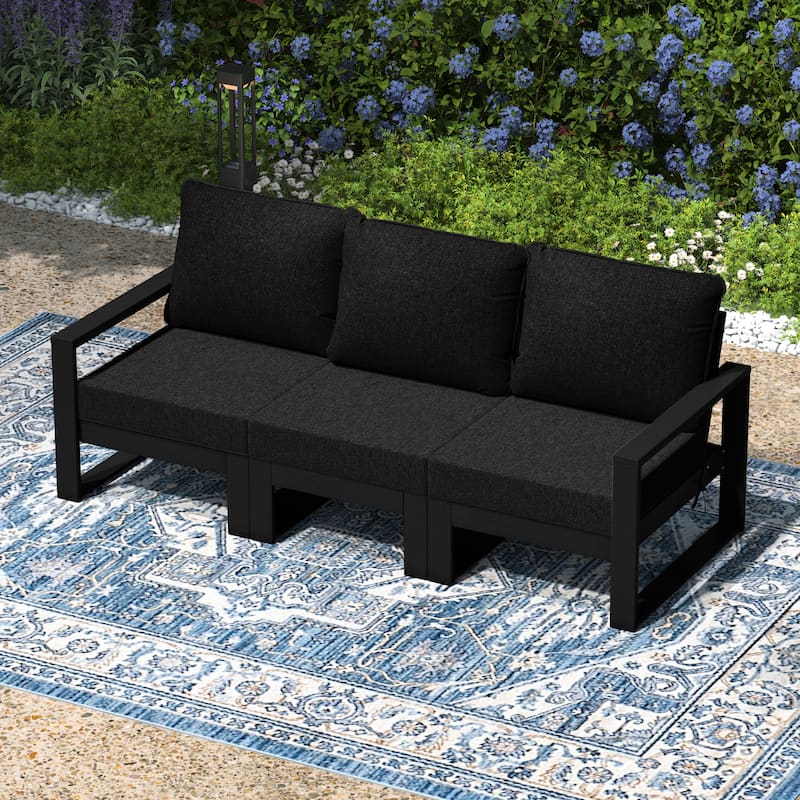 Endless Outdoor Patio Sofa with Black Frame