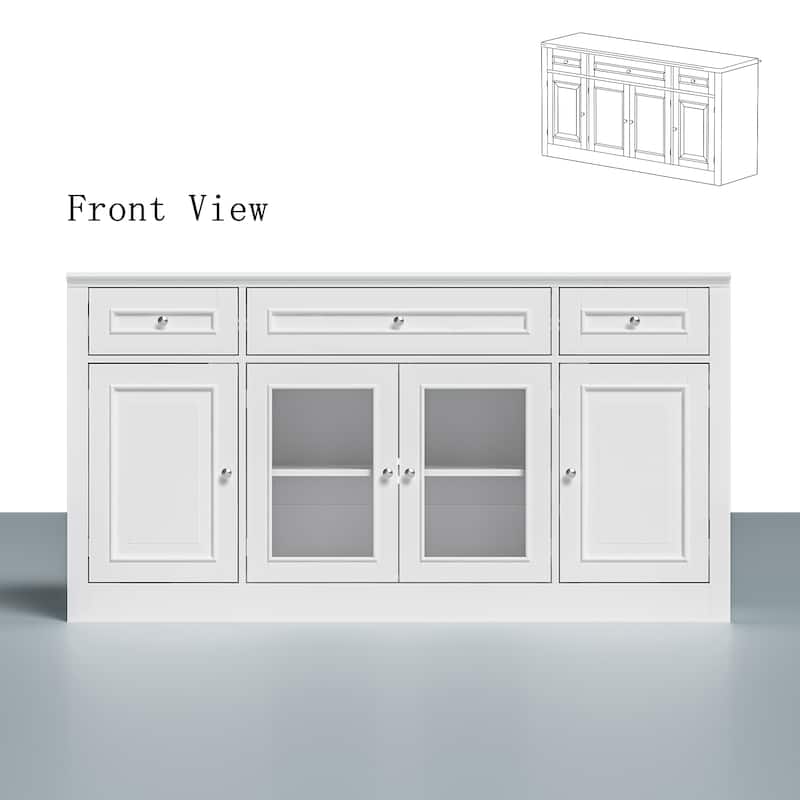 Large Entertainment Center Bookshelves 57x38 inch Hutch Space for TV
