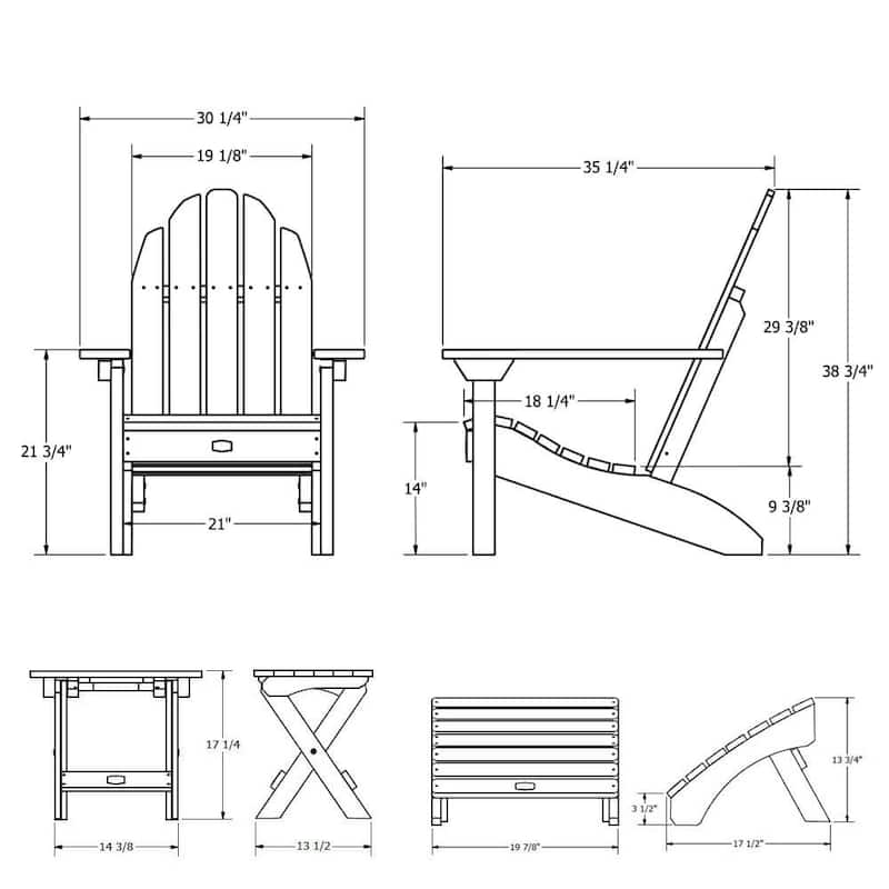 HIGHWOOD 3-Piece Adirondack Seating Set