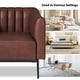 preview thumbnail 44 of 43, Alfons Industrial Leather Chair with Channel Tufting and Metal Leg by HULALA HOME