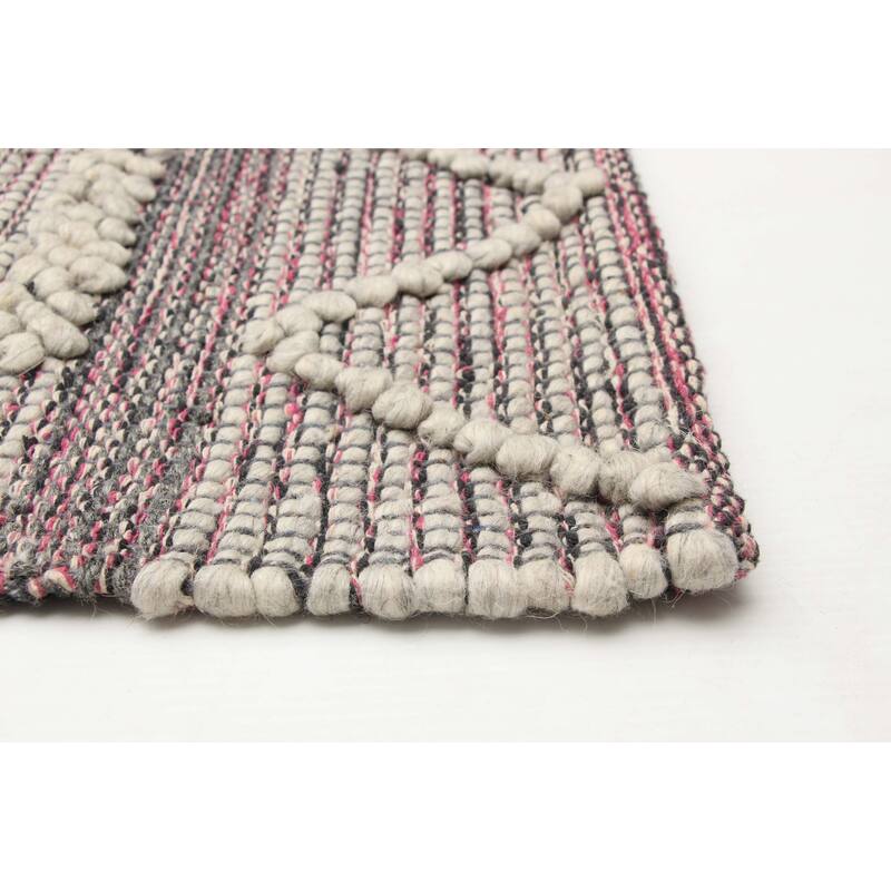 ECARPETGALLERY Braid weave Sienna Grey Wool Rug - 6'1 x 9'4