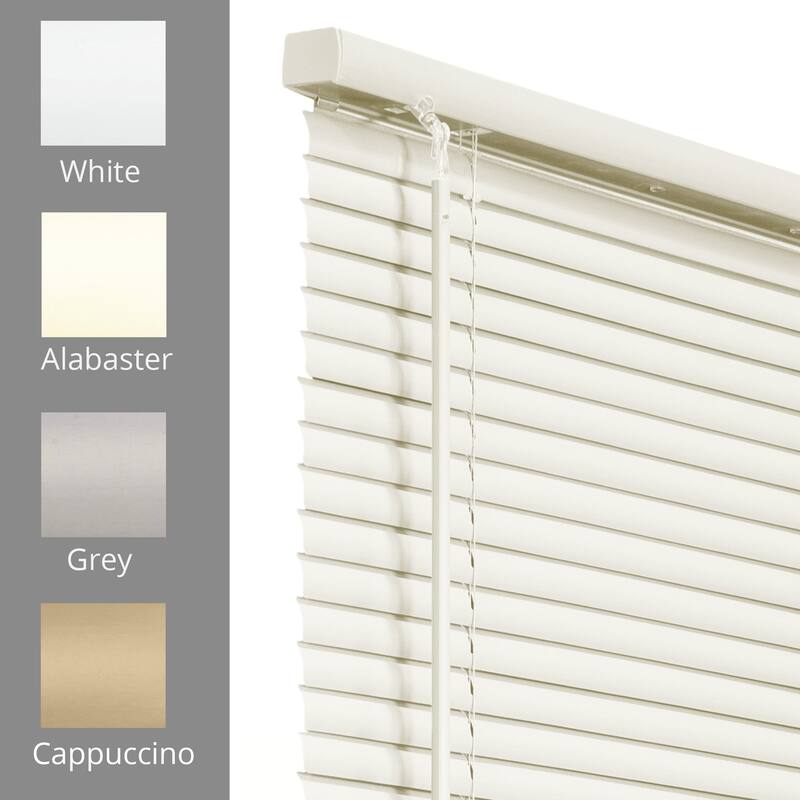 CHICOLOGY Cordless 1-Inch Vinyl Mini Blinds, Alabaster, 48 Height