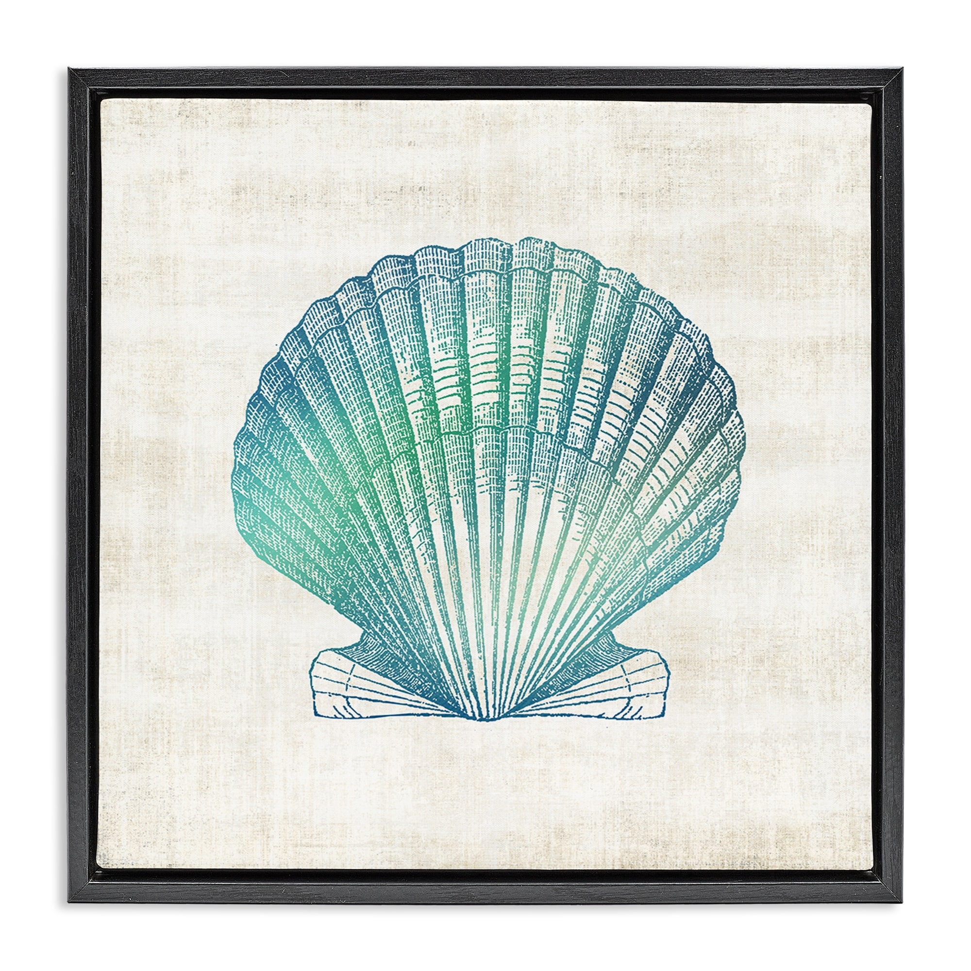 Stupell Gradient Clam Seashell Framed Floater Canvas Wall Art Design By Susan Arnot