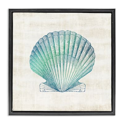 Stupell Gradient Clam Seashell Framed Floater Canvas Wall Art Design By Susan Arnot