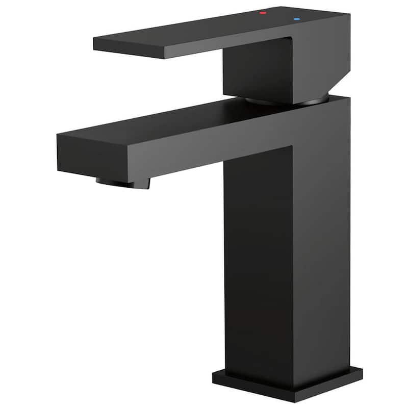 Single Handle Bathroom Faucet in Matte Black - Matte Black