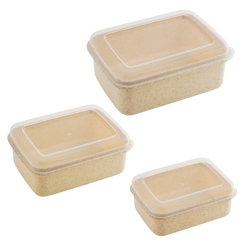 Simplify 6 Piece Natural Food Storage Containers - 7" x 5" x 3.2"