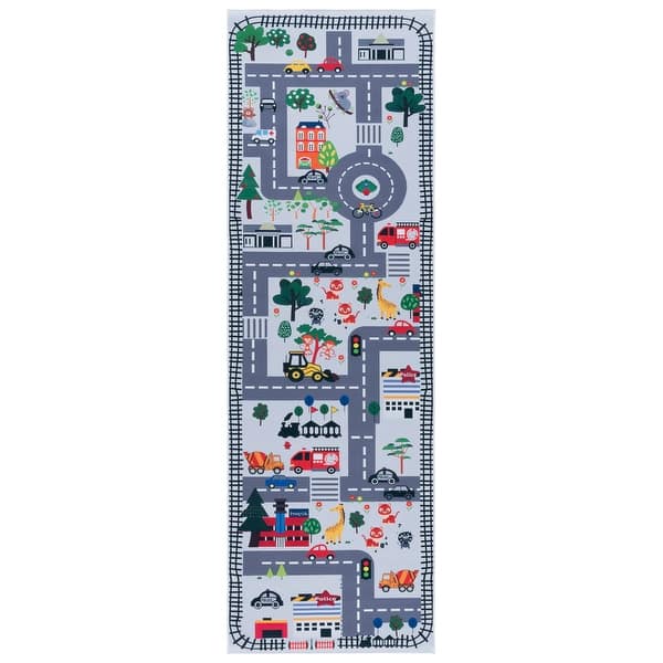 slide 2 of 5, SAFAVIEH Tacoma Kids Eltje Kids & Tween Rug 2'6" x 8' Runner - Ivory/Grey