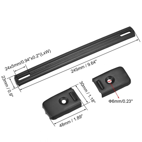 Speaker Audio Handle Pull Cabinet Grasp Strap Style with Metal End Caps - Black