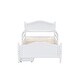 preview thumbnail 33 of 46, Twin/Full Size Wood Platform Bed with Half Guardrails on Both Sides, Modern Design Kids Storage Bed Frame with 2 Drawers