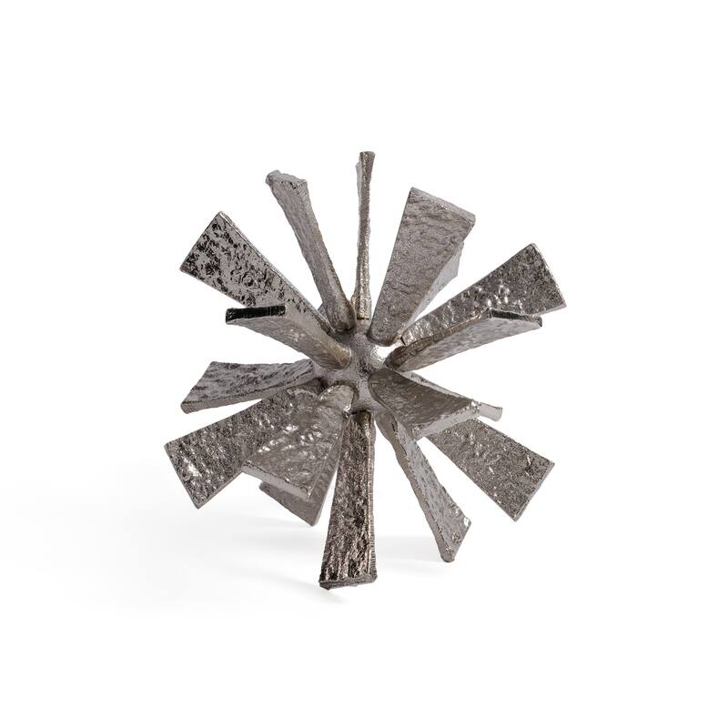 Sculptural Starburst Metal Orb Accent - Large