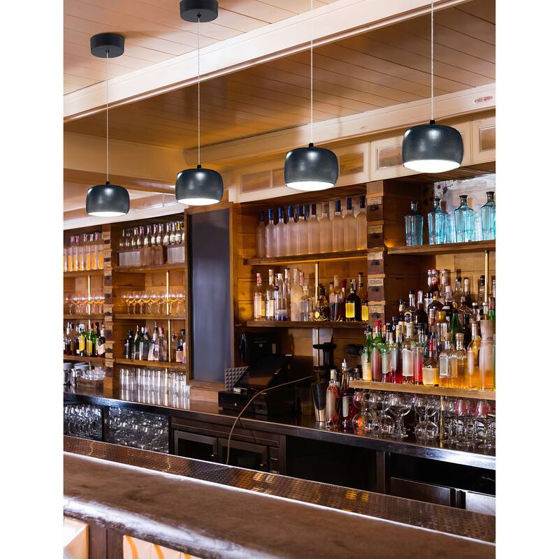 Justice Design Group Frascati LED 1-Light Mini-Pendant - Matte Black Finish