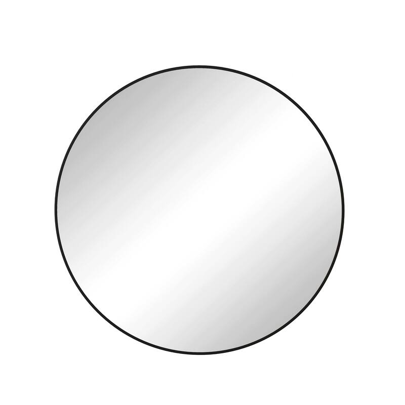 42" Wall Mounted Black Circular Mirror