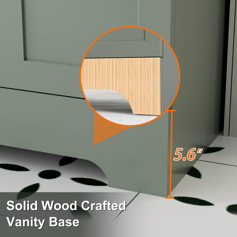 Modern 24/30/36/48" Wave-Line Bathroom Vanity Set with Sink & Faucet