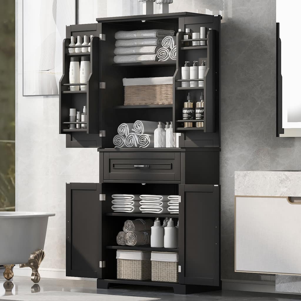 Roomfitters Bathroom Storage Cabinet with Doors and Drawer Adjustable Shelf and Organized Storage System