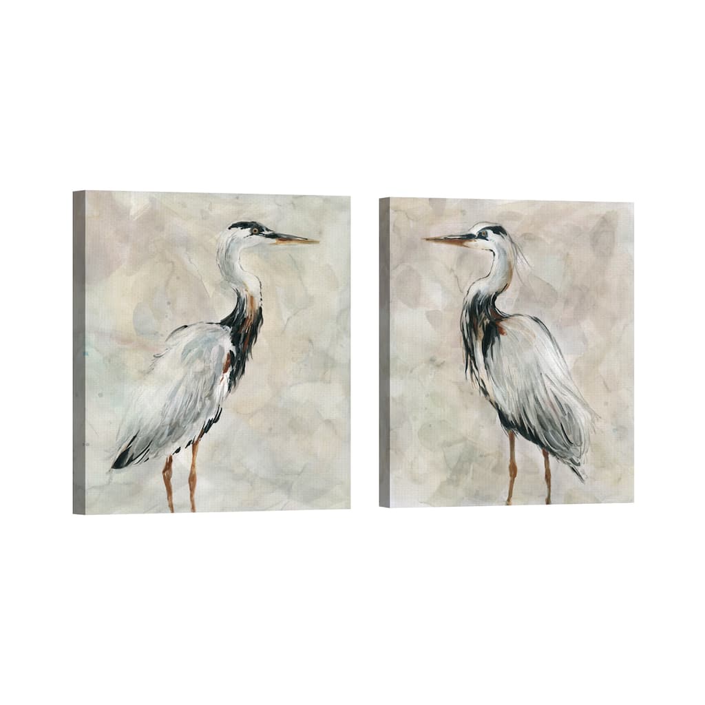 Crane at Dusk I & II by Carol Robinson Canvas Art Prints