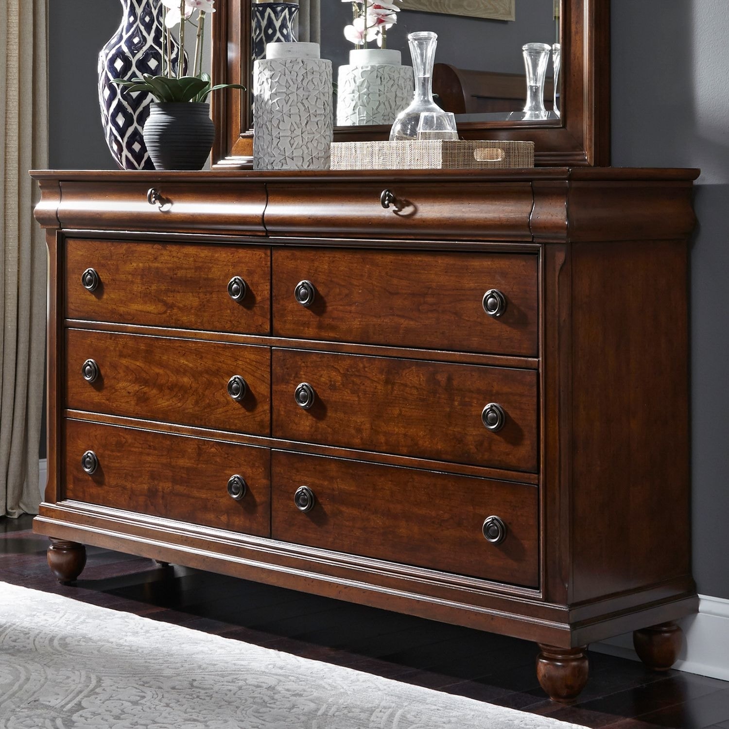 Liberty Furniture 8 Drawer Dresser Rustic Cherry