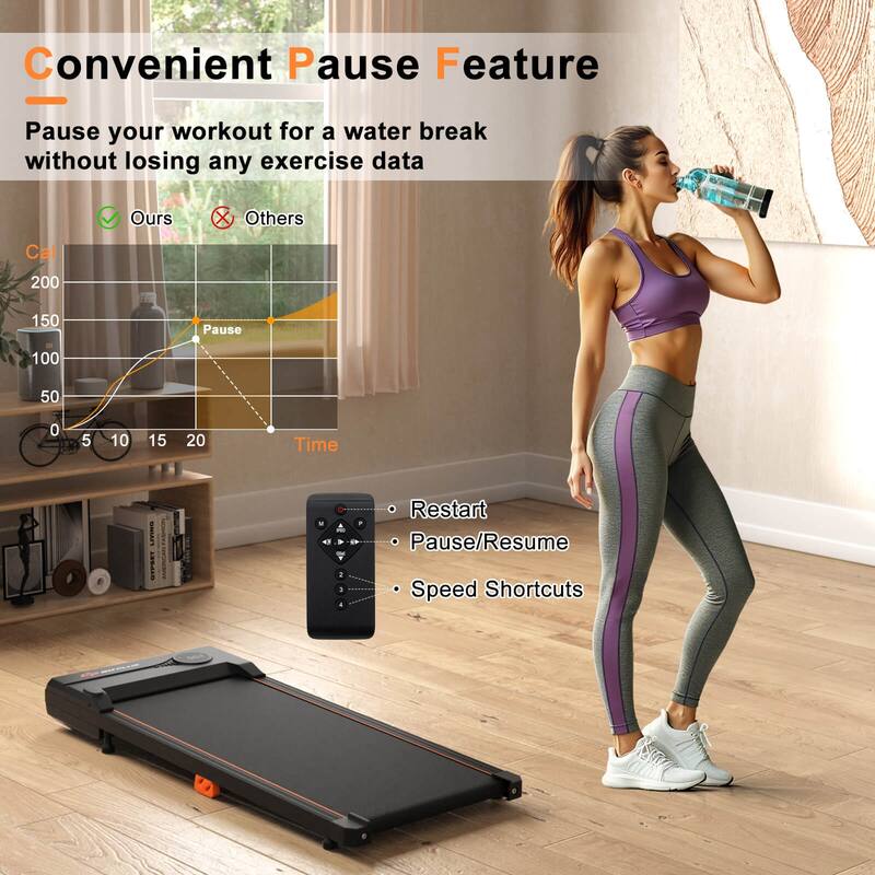 Goplus 2.5HP Under Desk Treadmill with Remote Control LED Display 12 - See Details