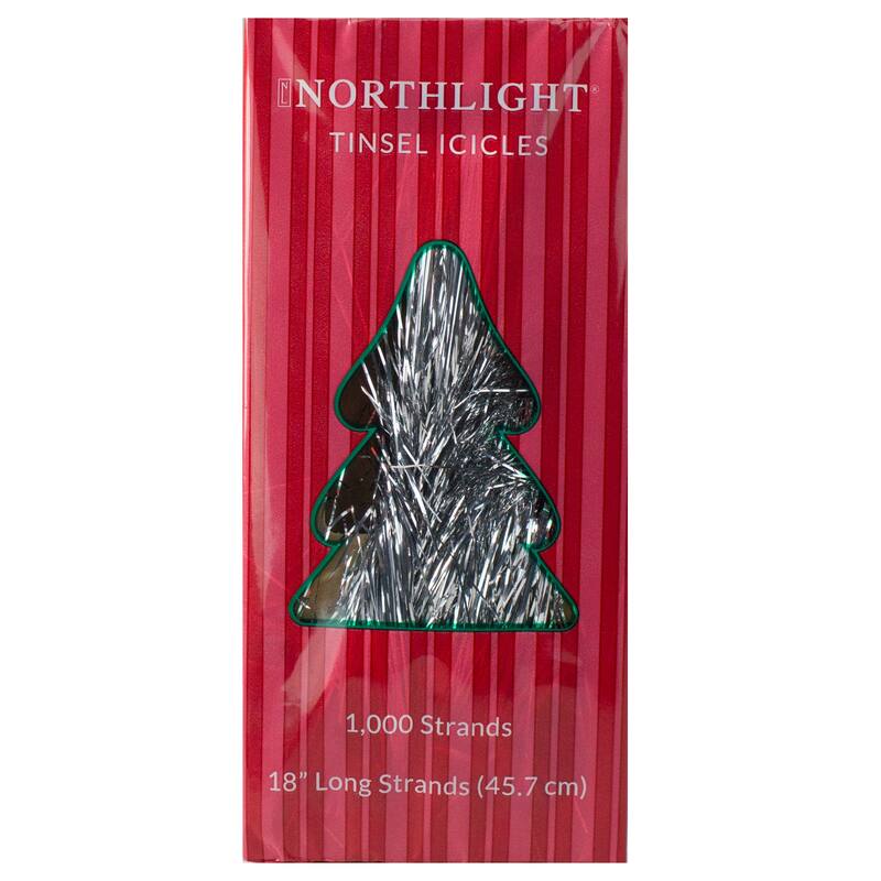 Silver Christmas Tinsel Icicle Strands - 18" - 1000ct