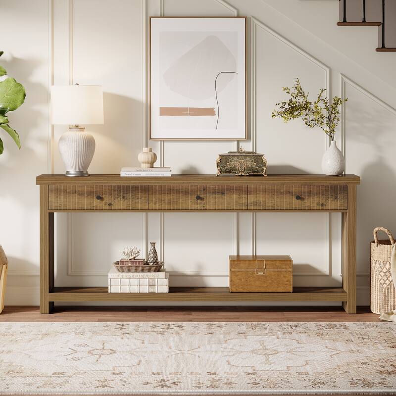 70.9" Extra Long Console Table with Drawers & Storage, Entryway Sofa Couch Foyer Accent Table for Living Room Hallway Entrance