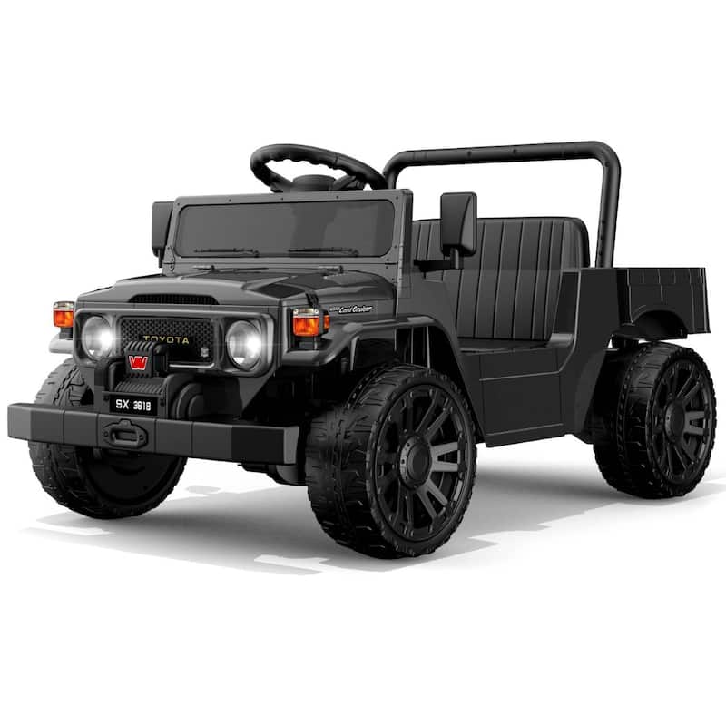 12V Licensed Toyota Electric Car Toy Ride on Truck for Best Kids Gift - Black