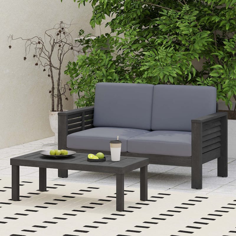 Christopher Knight Home Acacia Outdoor Loveseat and Coffee Table Set