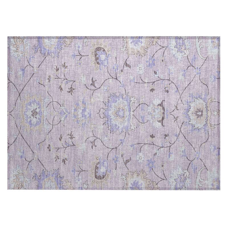 Machine Washable Indoor/ Outdoor Traditional Serena Chantille Rug