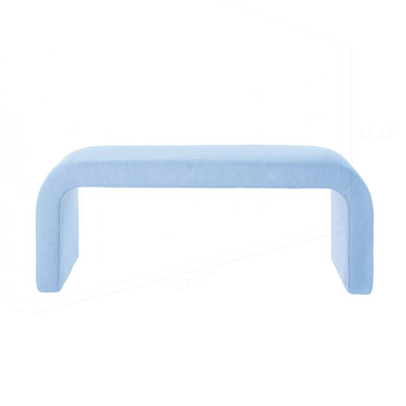 Set of 3 U-Shaped Modern Bench Teddy Ottoman