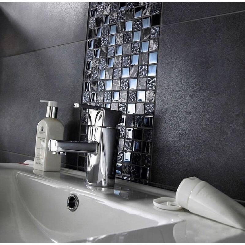 Apollo tile 12" x 12" Elaina Glossy Silver Glass Tile (4.83 sq ft/case) - 5 Pack