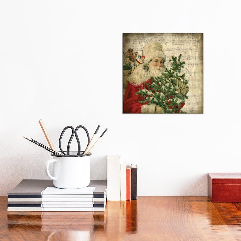 iCanvas "Vintage Santa II" by Kimberly Allen Canvas Print - 12x12x0.75