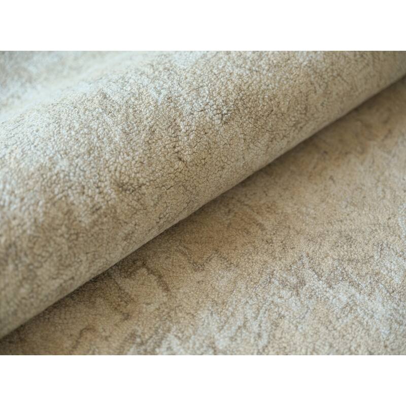 Bargello Beige New Zealand Wool hand-tufted Area Rug