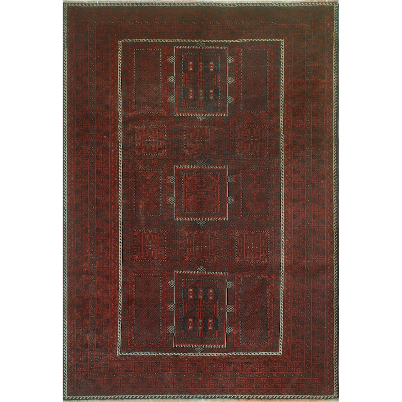 Vintage Distressed Averie Red/Charcoal Rug - 6'6" x 9'9"
