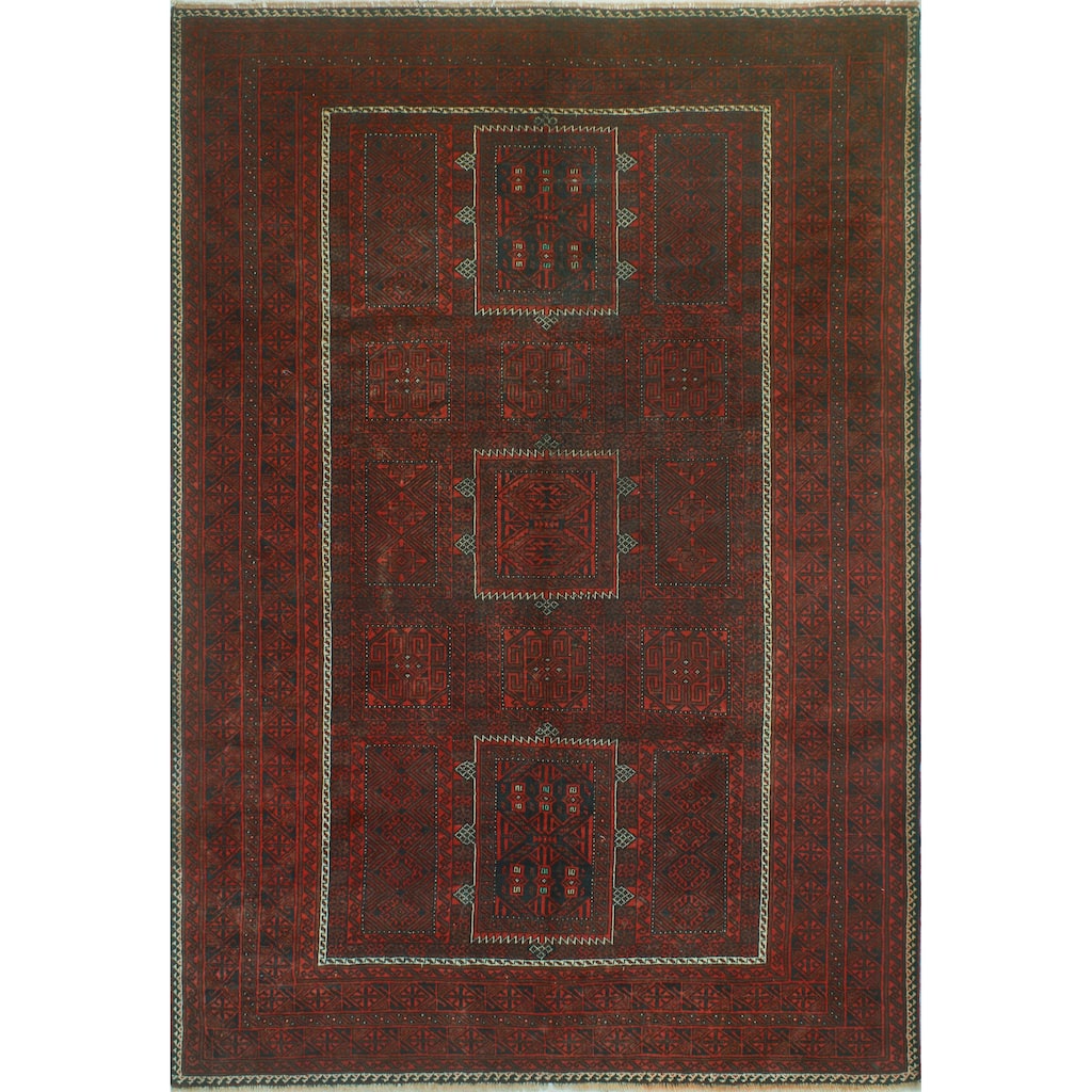 Vintage Distressed Averie Red/Charcoal Rug - 6'6" x 9'9"